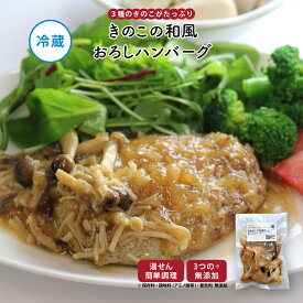 【公式】知久屋「きのこの和風おろしハンバーグ」175g 冷蔵 | ちくや 惣菜 おかず お弁当 無添加 父の日 お中元 手作り 肉汁 たっぷり 和風ソース ランチ キャンプ飯