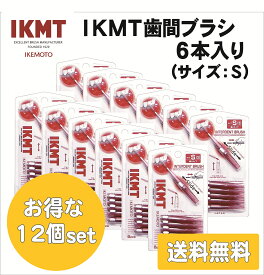 IKMT 歯間ブラシ S サイズ 6本入 携帯用 お得な12ヶセット 送料無料 スライド式 持ち運び 歯科 オーラルケア 口腔ケア イケモト 折れにくい ながもち 旧 KNT 7210