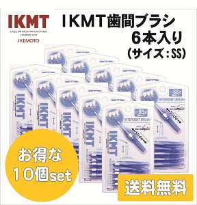 IKMT 歯間ブラシ SS サイズ 6本入 携帯用 お得な10ヶセット 送料無料 スライド式 持ち運び IKT-7110 歯科 オーラルケア 口腔ケア イケモト 池本 耐久性 折れにくい ながもち 旧 KNT 7110