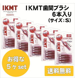 土曜日も発送★ IKMT 歯間ブラシ S サイズ 6本入 お得な5ヶセット 携帯用 送料無料 スライド式 持ち運び 歯科 オーラルケア 口腔ケア イケモト 折れにくい ながもち 旧 KNT 7210
