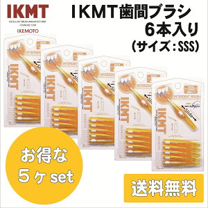 土曜日も発送★ IKMT 歯間ブラシ SSS サイズ 6本入 お得な5ヶセット 携帯用 送料無料 スライド式 持ち運び 歯科 オーラルケア 口腔ケア イケモト 池本 耐久性 折れにくい ながもち 旧 KNT 7010