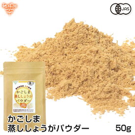 蒸し生姜パウダー 50g 鹿児島 有機JAS 農薬・化学肥料不使用 有機生姜 しょうがパウダー 無添加 粉末 生姜 鹿児島県産 ジンジャー ショウガ【メール便送料無料】【後払い不可】