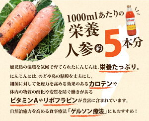 にんじんジュース1000ml×12本送料無料有機栽培鹿児島県産ニンジン人参ジュース有機人参無農薬無添加