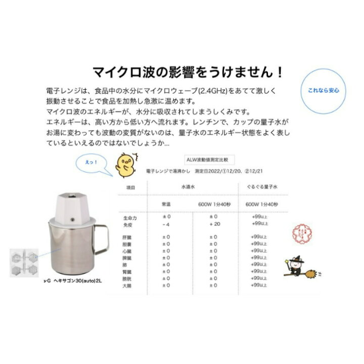 楽天市場】ヘキサゴン30 量子水 水素水 波動測定器 波動水 活水器 
