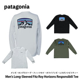 patagonia パタゴニア Tシャツ Men's Long sleeve Fitz Roy Horizons Responsibili T-Shirt メンズ・ロングスリーブ・フィッツロイ・ホライゾンズ・レスポンシビリティー 38514 S M L XL カジュアル 長袖 クルーネック ロゴ ロゴT