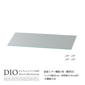 地球家具 コレクションラック DIO ディオ 対応 追加ミラー棚板 単品 （ ミラー棚板のみ） ( 奥行18cm用 浅型 ) NEW コレクションケース ガラスケース ディスプレイラック