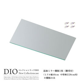 地球家具 コレクションラック DIO ディオ 対応 追加ミラー棚板 単品 （ ミラー棚板のみ） ( 奥行28cm用 中型 ) NEW コレクションケース ガラスケース ディスプレイラック