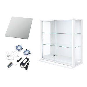 �n���Ƌ� �����˃R���N�V�����P�[�X �X�����X SLALIS �{��+�w�ʃ~���[+LED���j�b�g�Z�b�g ���[�^�C�v ���ʃK���X ��90cm ����95cm ���s38cm �K���X�P�[�X �f�B�X�v���C���b�N �t�B�M���A �P�[�X (