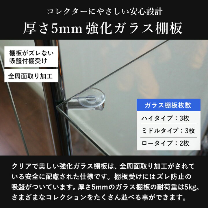 楽天市場】[セット品] 地球家具 ガラスコレクションケース JONY 