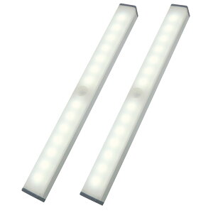地球家具 ワイヤレス人感センサーライト 幅21cm 2個セット LED USB充電式 バッテリ内蔵 ワイヤレス センサー ライト バーライト 調光 インテリア 家具 収納 押入 クローゼット 車庫 車内 廊下 ト