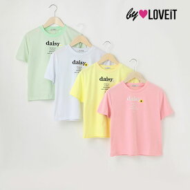 (30％OFF)(23ss)バイ ラビット(by LOVEiT)デイジーテキストTシャツ-2263【140cm|150cm|160cm】【メール便OK】