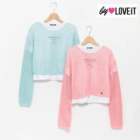 (20％OFF)(24ss)バイ ラビット(by LOVEiT)ニットスパンコールプルオーバーTシャツセット-1248【150cm-160cm】【宅配便】