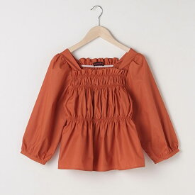 (SALE)(2021AW)ラブトキシック（LOVETOXIC）シャーリング7分袖ブラウス-3240【140cm|150cm|160cm】【メール便OK】