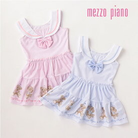 (30％OFF)(23ss)mezzo piano （メゾピアノ）マリンくま　セーラーワンピース水着【SWIM】-2603【110cm|120cm|130cm】【宅配便】