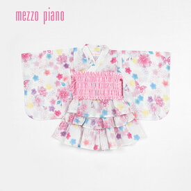(10％OFF)(24ss) mezzo piano（メゾピアノ）桜柄　浴衣ドレス（ゆかた）-2607【90cm|100cm】【宅配便】