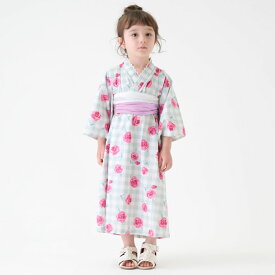 (SALE)(24ss)petit main （プティマイン）レースつきアソート浴衣(ゆかた)-2617（110-130cm）【宅配便】