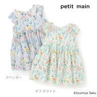 (20%OFF)(26ss)petit main （プティマイン）【泉屋 サク】【リンク】肩リボンフラワーキャットワンピース…