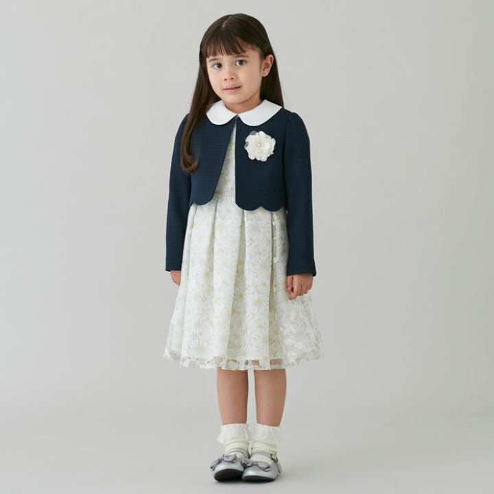 楽天市場】（SALE）petit main （プティマイン）花柄OP+スカラップJK  