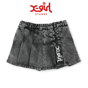 (26aw)X-girl Stages(�G�b�N�X�K�[���X�e�[�W�X) �v���[�c�����X�J�[�g���V���[�p��-4108�y120-140cm�z�y��z�ցz