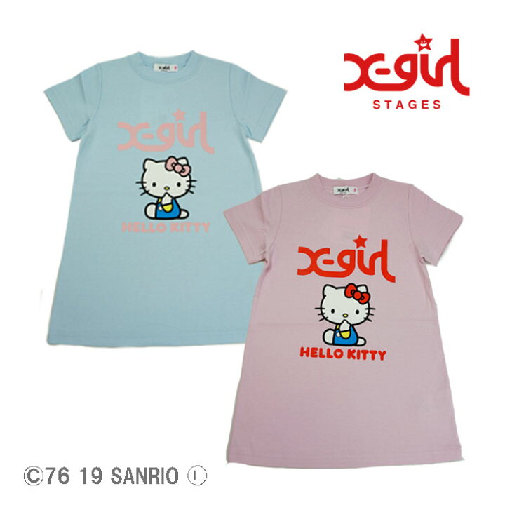 楽天市場 50 Off Sale 夏 X Girl Stages エックスガールステージス キティコラボtワンピース 2315 90cm 100cm 110cm 1cm 130cm 140cm メール便ok 子供服かんさい楽天市場店