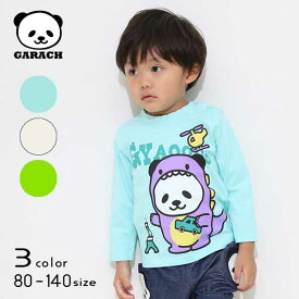 【2024春物新作】GARACH(ギャラッチ)モンスターパンダ長袖Tシャツ【メール便送料無料】 長袖 子供 子供服 キッズ おしゃれ かわいい 春 秋 あたたかい あったか シャツ パンダ ぱんだ 男の子 女の子 熊猫 ベビー ロンT Tシャツ