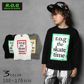 【20％OFFSALE】R.O.G Reboot(リブート)額縁風ロゴビックロングTシャツ【メール便送料無料】 ROG 春服 春物 子供服 トップス 通園 通学 入園 入学 キッズ 男の子 女の子 おしゃれ かわいい 子供 ロゴ