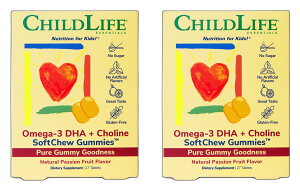 ChildLife Essentials �q���p�I���K3DHA �R�����v���X �\�t�g�`���[�O�~ 27�^�u���b�g 27���� Omega 3 DHA SoftChew Tablets [11050]