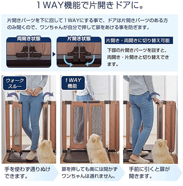 楽天市場】ペットゲート おくだけとおせんぼウォークスルー S