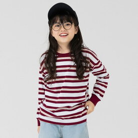 ゆうパケ送料無料 キッズ ボーダー 長袖 Tシャツ ロンT 子供服 ベビー服 男の子 女の子 先染め マルチボーダー 細ボーダー トップス 袖リブ chil2 春服 90 100 110 120 130 140 150cm [M便 1/2]