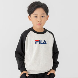 ゆうパケ送料無料 【在庫処分セール】 フィラ トレーナー 子供服 キッズ ベビー服 長袖 ロゴ FILA 男の子 女の子 トップス 裏毛 秋服 80 90 100 110 120 130cm [M便 1/1]