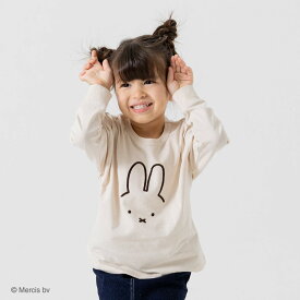 【在庫処分プライス】 ミッフィー ロンT 長袖 Tシャツ 女の子 キッズ 子供服 ベビー服 miffy イラスト かわいい キャラクター カットソー トップス サガラ刺繍 プリント グッズ 秋服 80 90 100 110 120 130 140cm [M便 1/2]