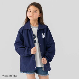 キッズ MLB コーチジャケット 子供服 ナイロン アウター ジャンパー 長袖 ドジャース ヤンキース メジャーリーグ ロゴ 男の子 女の子 羽織 野球 軽防寒 秋服 公式 グッズ 100 110 120 130 140 150 160cm [M便 1/1]