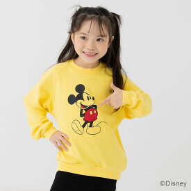 ミッキーマウス ドナルドダック キッズ ディズニー トレーナー 子供服 ピグメント 長袖 プルート 男の子 女の子 ラグラン キャラクター 裏毛 トップス スウェット Disney 秋服 100 110 120 130 140 150 160cm [M便 1/1]
