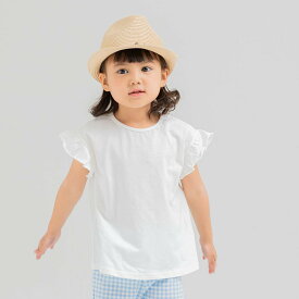 ゆうパケ送料無料 半袖 Tシャツ キッズ 女の子 子供服 ベビー服 袖フリル 半そで 無地 夏服 可愛い シンプル 綿 コットン 100% 天竺 トップス 80 90 100 110 120 130 140 150 160cm chil2 [M便 1/2]