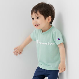 キッズ チャンピオン 半袖 Tシャツ 子供服 ベビー服 男の子 女の子 天竺 トップス ロゴ シンプル ワッペン champion 夏服 80 90 100 110 120 130cm [M便 1/2]