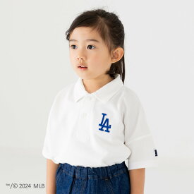 キッズ MLB ポロシャツ 半袖 5分袖 子供服 男の子 女の子 ロゴ トップス 刺繍 ドロップショルダー アップリケ ワッペン ヤンキース アスレチックス ドジャース 夏服 100 110 120 130 140 150cm [M便 1/1]