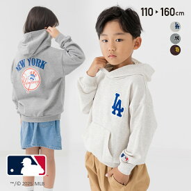 パーカー MLB メジャーリーグ 子供服 キッズ 男の子 女の子 長袖 ロゴ 裏毛 かぶり ヤンキース ドジャース レッドソックス NY LA 秋服 公式 グッズ 110 120 130 140 150 160cm [M便 1/1]