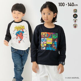 マーベル ロンT 長袖 Tシャツ 子供服 キッズ ラグラン 男の子 キャラクター 天竺 トップス アベンジャーズ スパイダーマン MARVEL 秋服 100 110 120 130 140cm [M便 1/2]