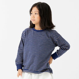 ゆうパケ送料無料 キッズ ボーダー 長袖 Tシャツ 綿100% ロンT 子供服 ベビー服 男の子 女の子 先染め 細ボーダー トップス 袖リブ chil2 チルツー 春秋服 80 90 100 110 120 130 140 150 160cm [M便 1/2]