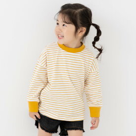 [福袋対象] ゆうパケ送料無料 キッズ ボーダー 長袖 Tシャツ 綿100% ロンT 子供服 ベビー服 男の子 女の子 先染め 細ボーダー トップス 袖リブ chil2 秋服 80 90 100 110 120 130 140 150 160cm [M便 1/2]