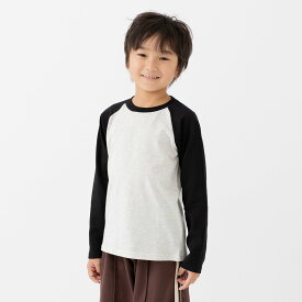 ゆうパケ送料無料 キッズ ラグラン 長袖Tシャツ 綿100％ ロンT 無地 子供服 ベビー服 男の子 女の子 天竺 トップス 配色 秋服 シンプル ベーシック 80 90 100 110 120 130 140 150 160cm [M便 1/2]
