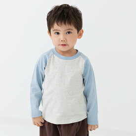 ゆうパケ送料無料 ラグラン 長袖 Tシャツ キッズ ロンT 無地 子供服 ベビー服 男の子 女の子 天竺 トップス 綿100％ 配色 秋服 シンプル ベーシック 80 90 100 110 120 130 140 150 160cm [M便 1/2]