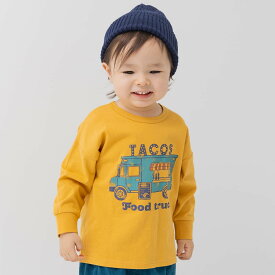 ゆうパケ送料無料 キッズ Tシャツ 長袖 綿100% ロンT 子供服 ベビー服 男の子 女の子 ユニ トップス 長そで ワイドシルエット 袖リブ プリント おもしろ かわいい 秋服 天竺 カットソー chil2 80 90 100 110 120 130 140cm [M便 1/2]