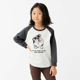 ゆうパケ送料無料 キッズ 長袖 Tシャツ 綿100％ ラグラン ロンT ベビー服 子供服 配色 男の子 女の子 カットソー プリント イラスト トップス 柄バリ chil2 チルツー 春秋服 80 90 100 110 120 130 140cm [M便 1/2]