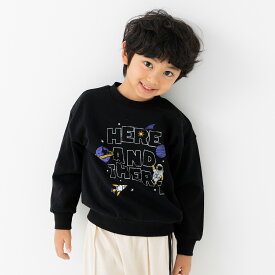 [福袋対象] ゆうパケ送料無料 キッズ トレーナー 綿100% 男の子 女の子 ユニ 子供服 ベビー服 スウェット 裏毛 プリント ビッグシルエット アメカジ カジュアル 秋冬服 chil2 トップス 80 90 100 110 120 130 140cm [M便 1/1]