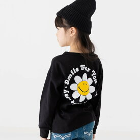 ゆうパケ送料無料 キッズ Tシャツ 長袖 ロンT スマイリー ニコちゃん 子供服 ベビー服 男の子 女の子 かわいい キャラクター トップス SMILEYFACE 春秋服 80 90 100 110 120 130 140cm [M便 1/2]