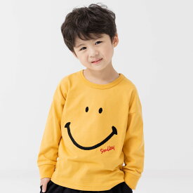 ゆうパケ送料無料 キッズ Tシャツ 長袖 ロンT スマイリー ニコちゃん 子供服 ベビー服 男の子 女の子 かわいい キャラクター トップス SMILEYFACE 春秋服 80 90 100 110 120 130 140cm [M便 1/2]
