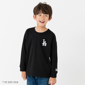 MLB Tシャツ キッズ 長袖 ドジャース ヤンキース パドレス ロゴ 刺繍 メジャーリーグ NY LA 子供服 ベビー服 男の子 女の子 ロンT バックプリント 野球 春秋服 公式 90 100 110 120 130 140 150 160cm [M便 1/2]