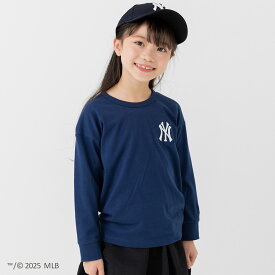 MLB Tシャツ キッズ 長袖 ドジャース ヤンキース パドレス ロゴ 刺繍 メジャーリーグ NY LA 子供服 ベビー服 男の子 女の子 ロンT バックプリント 野球 春秋服 公式 90 100 110 120 130 140 150 160cm [M便 1/2]