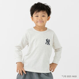 MLB Tシャツ キッズ 長袖 ドジャース ヤンキース パドレス ロゴ 刺繍 メジャーリーグ NY LA 子供服 ベビー服 男の子 女の子 ロンT バックプリント 野球 春秋服 公式 90 100 110 120 130 140 150 160cm [M便 1/2]